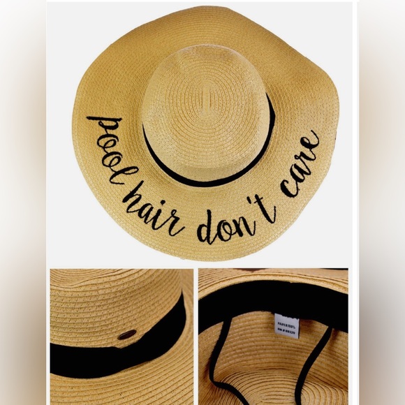 Pool Hair don’t care floppy beach sun hat - Picture 2 of 8